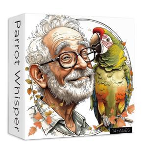 PICKFORU Parrot Whisper Puzzles for Adults, Nature Animal Love Jigsaw Puzzles 1000 Pieces, Hard Challenging Art Cute Bird Theme Puzzle