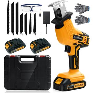 Cordless Reciprocating Saw, 2.0Ah Battery x2, Cordless Variable Speed, Blades Kit for Wood/Metal/PVC Cutting YL5