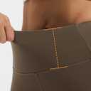 Fleece Lined Leggings Women Snow Pants Water-Resistant Insulated Winter Leggings Warm with Pockets Thermal Ski (Brown, M)