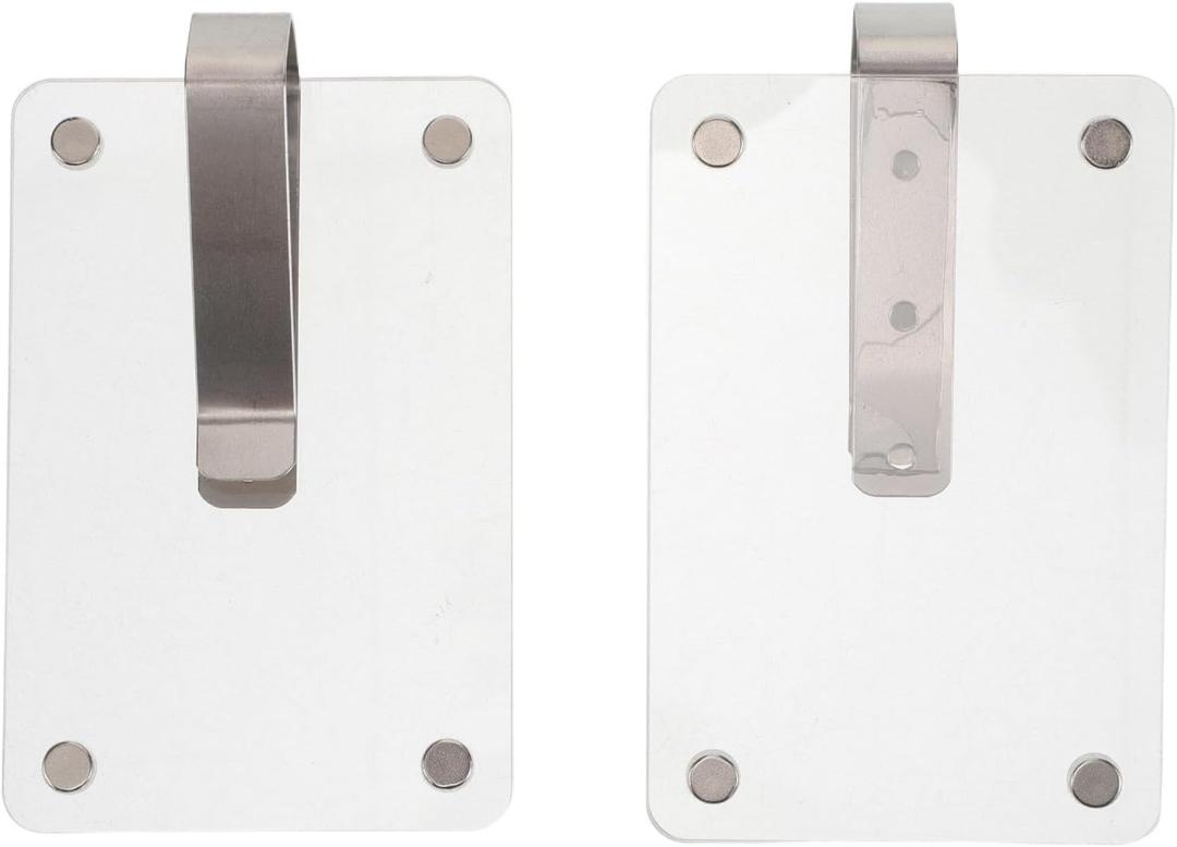 2Pcs Acrylic Car Visor Photo Clip Frame for Drivers
Alloy Build, 9x6x0.8cm Size, Quick Clip-On Security for Notes, License, Rideshare Travel