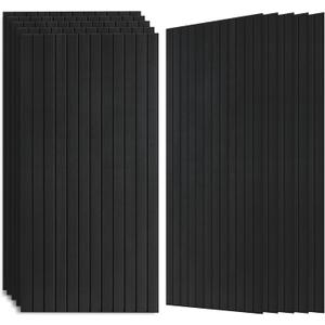 Wood Veneer Sound Panels, 10 Pack 47.2”x23.6” Wall Panels, Decorative Acoustic Panels for Walls, for Office,Home Theater,Studio,Living Room, Smoky(Mitred)