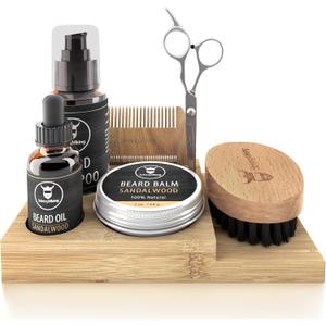 Striking Viking Beard Caddy - Countertop Bathroom Organizer for Beard Oil, Balm, Wash, Comb, Brush & Scissors (1pc)