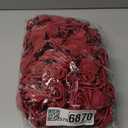 IPOPU Artificial Rose Flower Heads, 100 Pcs Real Looking Burgundy Foam Fake Roses for DIY Wedding Baby Shower Centerpieces Arrangements Party Tables Home Decorations (Wine red, Stemless)