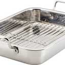 Farberware Classic Traditions Stainless Steel Roaster/Roasting Pan with Rack, 17 Inch x 12.25 Inch