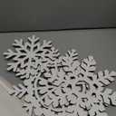 Wooden Large Snowflake Ornaments Sign Christmas Decorations 3Pack, Wood Hollow White Snowflakes Crafts Winter Hanging Plaques Decorations 3 Size of Cutouts New Year Wall Bedroom Living Room Decoration