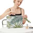 2 x Fokongna Palm leaves Wet Bag Travel Wet Dry Bag Beach Bag Diaper Bag Wet Bag For Swimsuit Travel Makeup Bag Toiletry Bag
