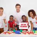 Red Ribbon Week Supplies Bulk Drug Free Keychains Red Ribbon Week Gift Keychains for Anti-drugs Campaigns