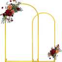 Gold Metal Arch Backdrop Stand 2 Set 7.2FT, 6.6FT Wedding Arch Stand Arched Door Frame for Birthday Party Baby Shower Ceremony Indoor Outdoor Celebration Decor (7.2FT, 6.6FT)