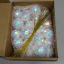 Roowest 36 Pcs Iridescent Disco Ornament Mirror Disco Ball Decoration Hanging Reflective 70s Cake Topper for Wedding Birthday Dance Music Festival Party Decoration