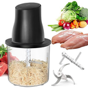 Electric Chicken Shredder, Automatic Food Chopper with Chicken Breast Shredder & Meat Grinder, 2 Sets of Blades for Chicken/Pork/fish/Vegetable/Baby Food (Black)