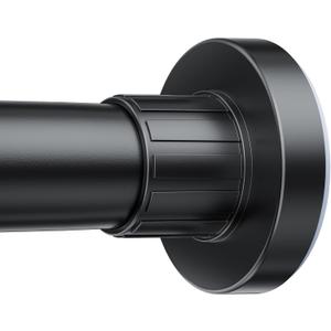 Ausemku Shower Curtain Rod 32-94 Inch Adjustable - 1 Inch Diameter Heavy Duty No drill Spring Tension Shower Rod, Non-Slip Rustproof Telescopic Rod for Bathroom, Black