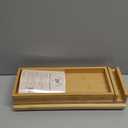 Joy&Grace Couch Arm Tray, 3-in-1 Magnetic Detachable Sofa Arm Table with Phone and Tablet Holder Bamboo Couch Cup Holder, Foldable Sofa Armrest Tray for Eating, Drinks, Phones (Natural)