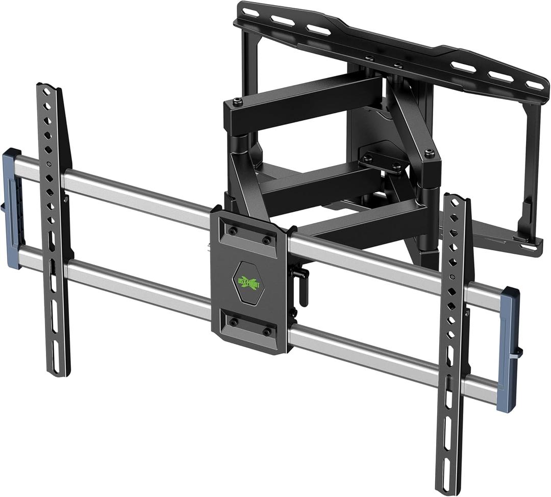 Outdoor TV Wall Mount for 47-90 Inch Television, Mount with Swivel and Tilt, Full Motion Weatherproof TV Bracket with Articulating Dual Arms, Max VESA 600X400 mm, 132lbs
