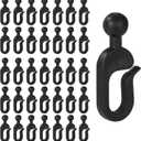36pcs Plastic Hooks for Gazebo Curtains, Black Gazebo Hooks Multi-Purpose Curtain Track Accessories for Home Outdoor Pergolas Patio Canopy