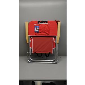Caribbean Joe Folding Beach Chair, 4 Position Portable Backpack Foldable Camping Chair with Headrest, Cup Holder, and Wooden Armrests, 300 lb Capacity