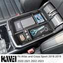 HGWEI Center Console Organizer Compatible with VW Atlas and Cross Sport 2018 2019 2020 2021 2022 2023 Accessories, Interior ABS Armrest Storage Box Insert Tray (Not Fit 2024 2025), Black