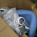 YEEZEE Saddle Stool Ergonomic- Comfortable Rolling Saddle Stool with Wide Thick Saddle Seat Padding, Swivel Adjustable Saddle Chair with Wheels and Ring Pedal for Medical Massage Salon (Blue)