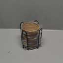 Rustic Wooden Coasters Set of 8 Farmhouse Coffee Table Decor Acacia Wood Drink Coaster with Holder Modern Outdoor Bar Cool Cup Costers Kitchen Accessories Decoration Home Dining Coasters Gift