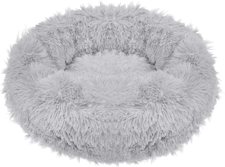 Luxurious Fluffy Plush Dog Bed, Grey