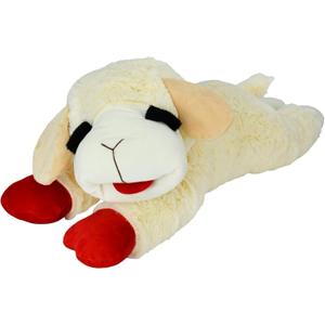 Multipet Lamb Chop Dog Plush Toy - Squeaky Toy for All Dogs - Extra Soft Plush - Stuffed Animal for Cuddling & Playing - Jumbo (24", Cream)