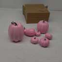 FOIMAS Pink Artificial Pumpkin,8pcs Lifelike Faux Pumpkins Decor for Halloween Thanksgiving Fall Party Harvest Table Decoration Supply