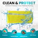 Shoe Washing Machine Bag 2 Pack – 360° Self-Locking Zipper Shoe Washing Bag for Washer and Dryer – Reusable Heavy-Duty Microfiber Cleaning Set for Sneakers, Boots & Athletic Footwear (Yellow)