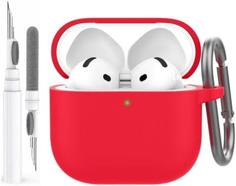 AhaStyle AirPods 4 Case Cover (2024) with Cleaning Kit Soft Silicone Shockproof Cover Skin for Apple AirPods 4th Gen Support USB-C & Wireless Charging
