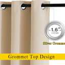 NICETOWN Blackout Draperies Curtains Panels - Window Treatment Thermal Insulated Solid Grommet Blackout Curtains/Panels/Drapes for Bedroom (Set of 2 Panels, 52 by 72 Inch, Biscotti Beige)