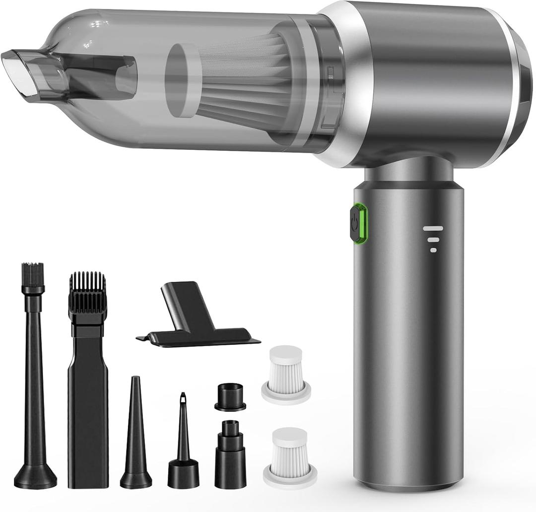 Handheld Vacuum Cleaner, 28000Pa Brushless Motor Cordless Car Vacuum Cleaner, 3-Speed Mini Hoovers with Multiple Brush Heads Hand Held Vacuum Cordless for Office, Home, Kitchen, Car, Pet Hair