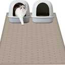 XXL Extra Large Silicone Cat Litter Trapping Mat for Scatter Control, 40"x30"(100cmx75cm) Waterproof Kitty Litter Box mat for Floor, Soft on Kitty Paws, Easy to Clean, Light Brown