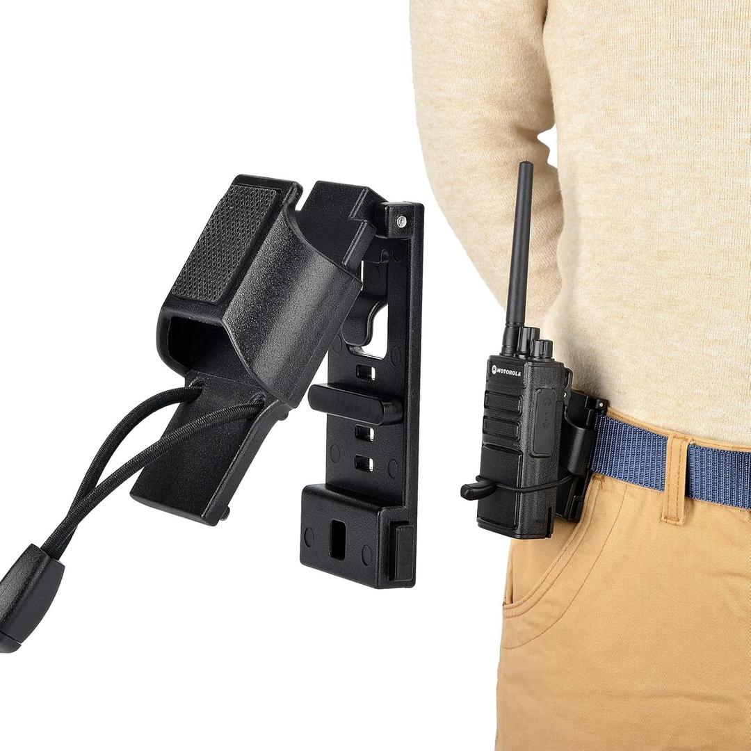 Radio Holster for Duty Belt (1- 2.2 Belt), Tactical Radio Holder Belt Clip as Law Enforcement Accessories, Walkie Talkie Holder Fits Motorola, Kenwood, BaoFeng, Hytera, Midland Radios