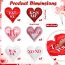 Oudain 36 Pcs 5 Inch Valentines Stuffed Fabric Hearts Tiered Tray Decor Valentine's Day Decor Buffalo Plaid Heart Shaped Hanging Ornaments for Wedding Party Farmhouse Crafts (Light Color Style)