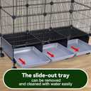 VISCOO Encrypted Bird Cage (46" x 36" x 12"), with Wooden Perches, Metal Parakeet Cage with Slide-Out Tray, Water Bottle&Feeder, Bird Cages for Parrot,Parakeets,Cockatiel,Small Mid-Sized Birds