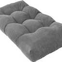 Bench Cushion 36 Inch - Chenille Fabric, High-Density Foam, Non-Slip Bottom, Soft Durable Indoor Tufted Long Seat Cushion for Window Garden Furniture (Gray, 36x14x4 Inch)
