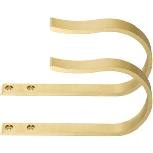 Brass Curtain Drapery Holdbacks,2Pcs Solid Aluminum U Shaped Wall Mounted Curtain Tiebacks