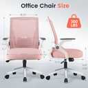 GTPLAYER Ergonomic Office Chair with Flip-up Armrests Executive Computer Chair for Home Office, Breathable Mesh & Comfy Lumbar Support, Pink