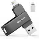 MFi Certified 512GB Flash Drives 3.0 High Speed 3ni1 USB Stick External Storage for iPhone/PC/iPad/Android/More Devices for Photos and Videos Transfer STO