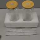 LIBWYS 16oz Double Wall Drinking Glass Cups with Bamboo Lids and Straws, 2 Pc Set  Condensation Resistant Insulated Glass Can Tumblers for Cold Drinks, Iced Coffee, Tea, Juice, Cleaning Brush