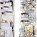 Large Double-Sided Hanging Gift Bag Organizer and Tissue Paper Holder (Grey) (Gray)