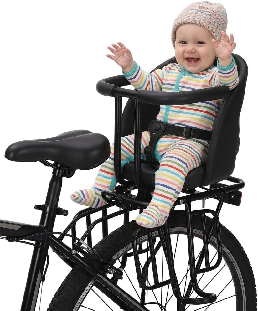 Kids Bike Seat with Reflective Tape for Baby 18 Months to 8 Years Old
