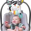 Itzy Ritzy Spiral Car Seat & Stroller Activity Toy - Stroller & Car Seat Toys for Ages 0 Months and Up - Hanging Toys Include Dangling Ring, Mirror and Textured Ribbons (High Contrast)