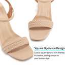 Ablanczoom Womens High Heels Ankle Strap Stilettos Braided Open Toe Dressy Sandals for Wedding