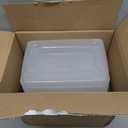 Citylife 4 Packs 6 QT Storage Bins with Lids Clear Plastic Bins with Grey Handle Stackable Storage Containers for Organizing