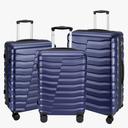 Lightweight Luggage with Spinner Wheels & YKK Zipper, 3-Piece Suitcase ABS+PC Hardside Hard Shell Luggage Sets with TSA Lock for Men, Dark Navy Blue (20+24+28 inch)