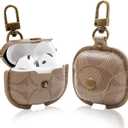 for AirPods 4 Case 2024, Full-Body Protective AirPods 4th Case Cover for Women Men Compatible with AirPods 4th Wireless Charging Case with Keychain-Brown