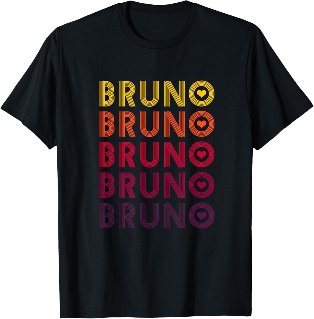 Cute Bruno Lover Heart T-Shirt Man Women T-Shirt (Black, XL)