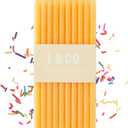 20 Count Tall Skinny Orange Solid Birthday Cake Candles for Birthday Wedding Party Cakes Decorations