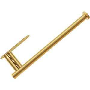 Paper Towel Holder for Kitchen, New Upgrade Double Rod Bearing Self-Adhesive or Drilling Wall Mounted Paper Towels Rolls Holder Under Cabinet,Gold
