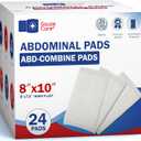 GauzeCare Sterile Abdominal- ABD Combine Pads| 24-Pack, 8x10 Inches| Extra Absorbent & Thick, Individually Wrapped Wound Dressing, First Aid Pads| Surgical-Grade, Nonstick- for Heavy Leakage, Post Op