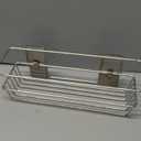 Command Shower Caddy with Water Resistant Strips, Organize Your Bathroom, Easy to Open Packaging Bathroom Decor (13"D x 6.38"W x 4.25"H, Satin Nickel)